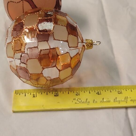 Glass Christmas Ornaments Hand Painted Gold Brown and Bronze colors - Picture 6 of 7